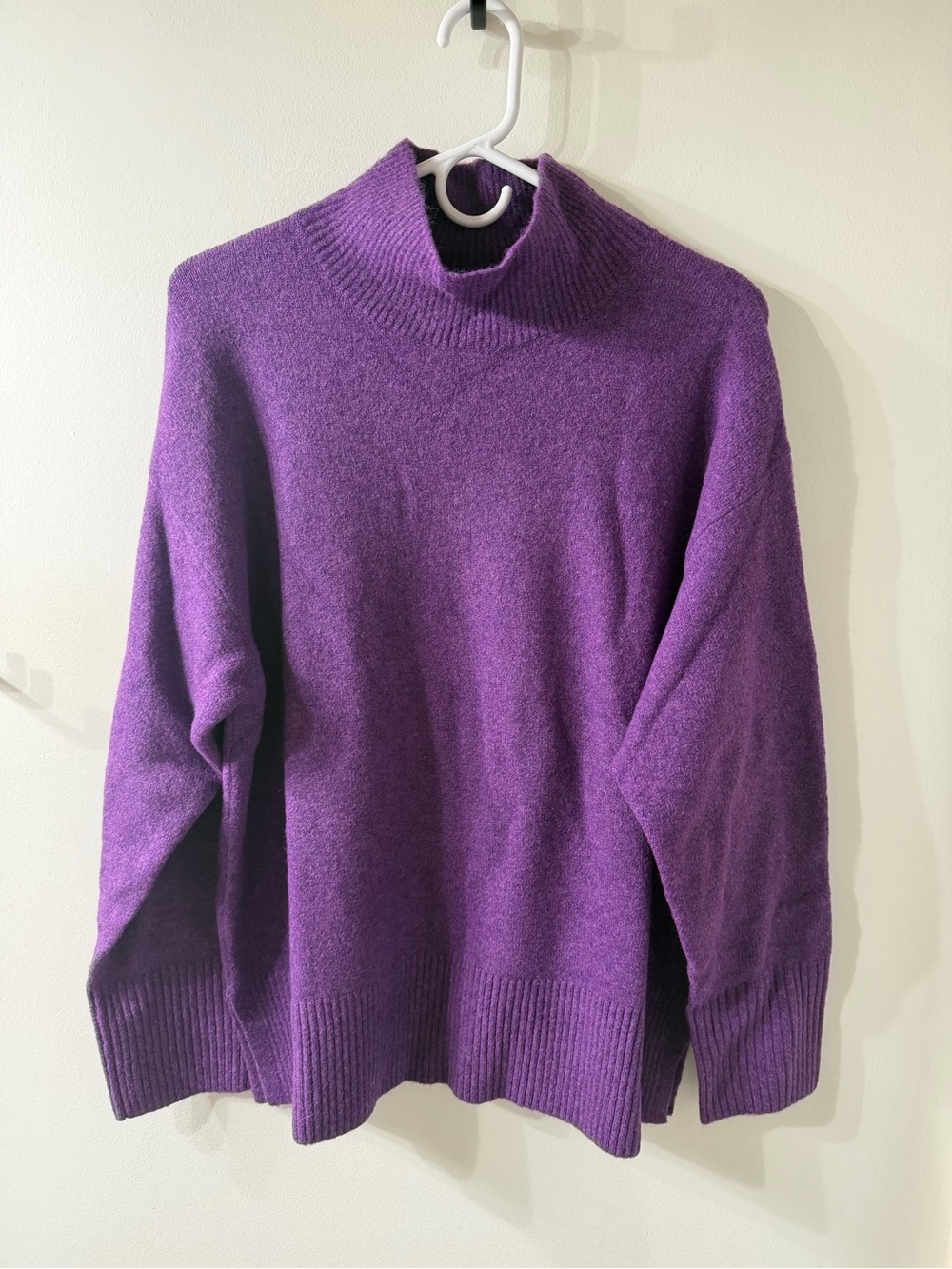 J. Crew Purple Turtleneck Cashmere-Blend Sweater. Large. NWT